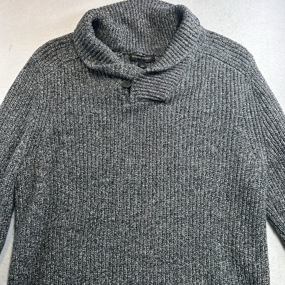 Women's Banana Republic Wool Blend Cowl Neck Pullover Sweater Navy Blue Size L
